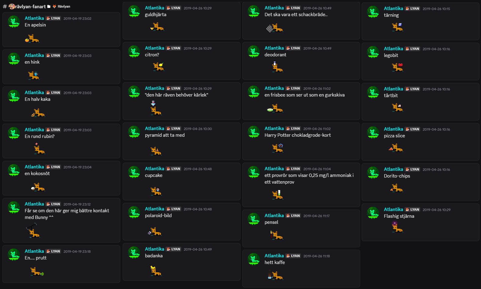 Bild från Rävlyans Discord-server då vi hade familjetoppen igång